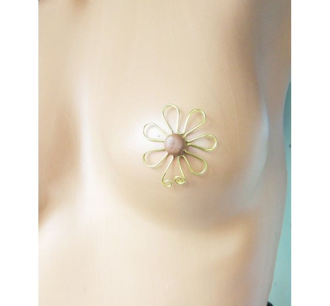 Brass Nipple Rings handmade  Flower Nipple Rings, non Piercing Nipple shield, Sexy Nipple Clamps, intimate Jewelry adult bdsm sex toys