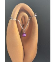 Purple bell Clitoral Jewellery\Faux piercing with chain and purple bell \ Non Piercing Clit Clip Adult fun sex toys
