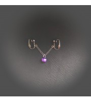 Purple bell Clitoral Jewellery\Faux piercing with chain and purple bell \ Non Piercing Clit Clip Adult fun sex toys