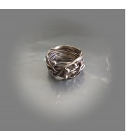 Boho Ring handmade out of silver wire\wirewrap art 9.5 US Hippie Ring Wide Ring Free style ring\trend random wrapped ring