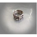 Boho Ring handmade out of silver wire wirewrap art Hippie Ring Wide Ring Free style ring trend random wrapped ring