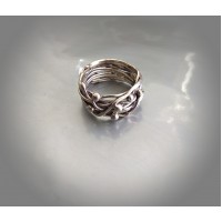 Boho Ring handmade out of silver wire wirewrap art Hippie Ring Wide Ring Free style ring trend random wrapped ring