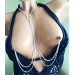 O ring choker with chains and fake nipple piercing  Sexy chain necklace to nipple O-Ring pendant