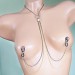  Black and gold chains and fake nipple piercing  Sexy chain necklace to nipple O-Ring pendant  Body jewelry  5 