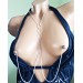  O ring choker with chains and fake nipple piercing  Sexy chain necklace to nipple O-Ring pendant  Body jewelry  6 