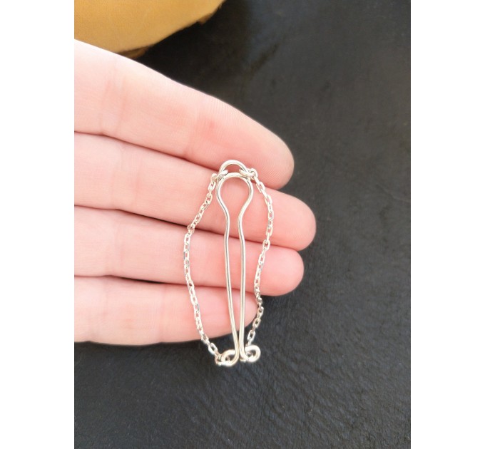 Non Piercing Clitoral Jewellery for women handmade out of 18gauge serling silver wire with silver chains