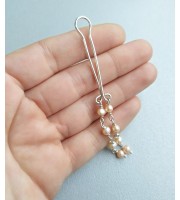 Peach pearls Clitoral Jewelry Fake piercing vaginal Jewelry for women handmade out of 18gauge serling silver wire with real pearl Peach pearls Clitoral Jewelry Fake piercing vaginal Jewelry for women handmade out of 18gauge serling silver wire with real pearl