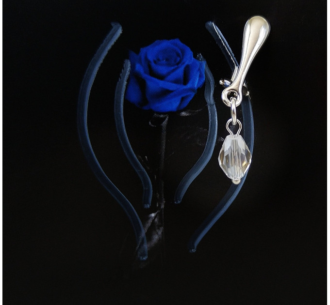 Non Piercing Clit Clip with  crystal Sterling silver Faux piercing 