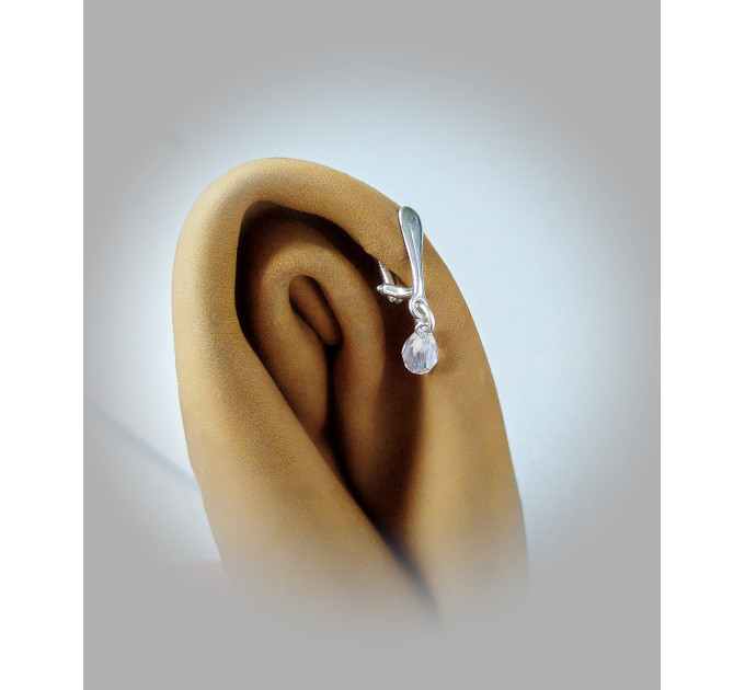 Non Piercing Clit Clip with  crystal Sterling silver Faux piercing 