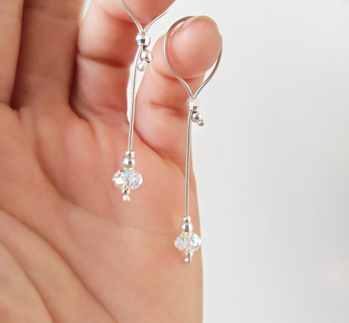  Nipple Dangles  with Rainbow  crystal Solid Silver Body Jewelry  Body jewelry  3 