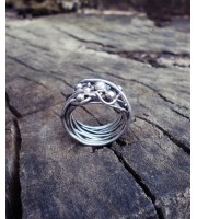 Oxidized Boho Ring handmade out of silver wire\wirewrap art  Hippie Ring Wide Ring Free style ring\trend random wrapped ring