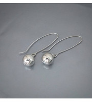 Long earrings Sparkly silver balls 10mm  shining beads minimalist style earrings bridesmaid unique earrings