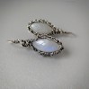 Silver Wire wrap earrings with moonstones wire wrap blue earrings moonstone jewelry Silver Earrings Bohemian Wire Wrap Earrings Gift for Mom