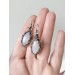  Silver Wire wrap earrings with moonstones wire wrap blue earrings moonstone jewelry Silver Earrings Bohemian Wire Wrap Earrings Gift for Mom  Earrings  4 