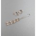 Silver Jewelry Set with Natural Pearls Breast Rings and Vagina Clip