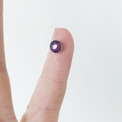 Purple crystal Magnetic Nipple Rings -silver  Non Piercing adjustable Nipple Ring Fake nipple piercing  nipple jewelry
