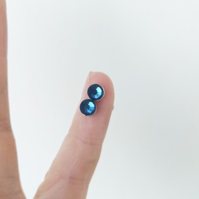 Blue crystal Magnetic Nipple Rings -silver  Non Piercing adjustable Nipple Ring Fake nipple piercing  nipple jewelry