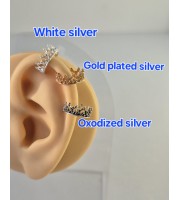 Ear Cuff "Queen" – Handmade Crown Earring in Silver or Gold