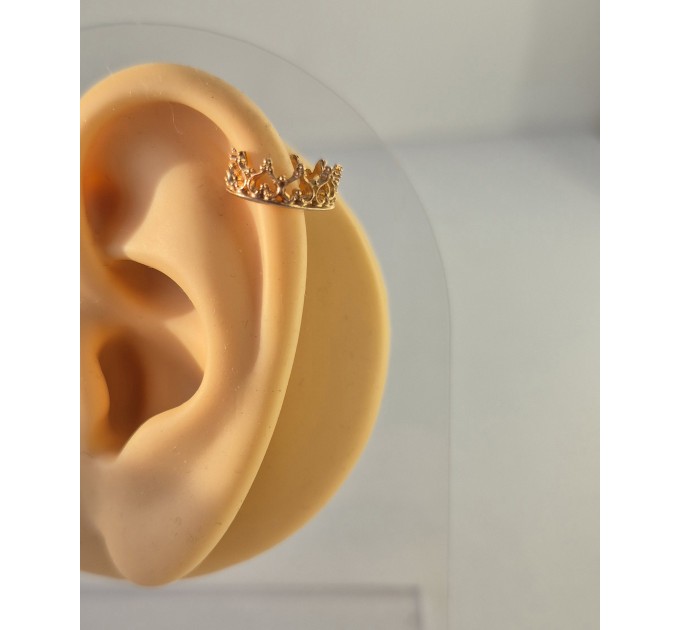 Handmade Crown Ear Cuff "Queen" – No Piercing Needed