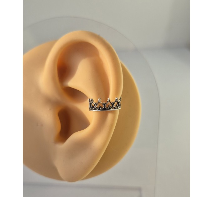 Handmade Crown Ear Cuff "Queen" – No Piercing Needed