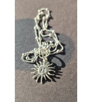 Handmade Silver Sun Pendant Necklace – Sterling Silver with 45cm Chain
