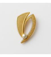 Vintage Gold Leaf Brooch with Synthetic Pearl | Art Deco Style Pin Vintage Gold Leaf Brooch with Synthetic Pearl | Art Deco Style Pin