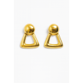 Vintage Monet Gold-Tone Clip-On Earrings – Retro Geometric Elegance