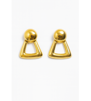 Vintage Monet Gold Clip-On Earrings | Retro Triangle Statement Jewelry | Collectible 1980s Earrings Vintage Monet Gold Clip-On Earrings | Retro Triangle Statement Jewelry | Collectible 1980s Earrings