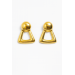 Vintage Monet Gold-Tone Clip-On Earrings – Retro Geometric Elegance