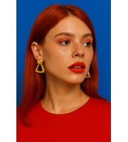 Vintage Monet Gold Clip-On Earrings | Retro Triangle Statement Jewelry | Collectible 1980s Earrings