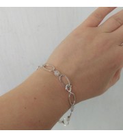 Sterling Silver Bracelet with Moonstone Beads – Handmade Elegance