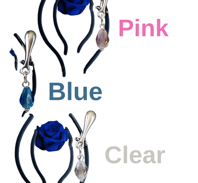 Non Piercing Clit Clip with  crystal Sterling silver Faux piercing 