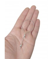 Sterling silver lasso with silver beads and chain Snake  - Sterling silver jewelry   Adjustable ring - jewelry for mens