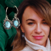 Larimar Wire Wrapped Earrings – Handmade Silver Drop Earrings 