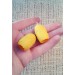 Handmade Yellow Boho Earrings from Silkworm Cocoons | SilverBuds