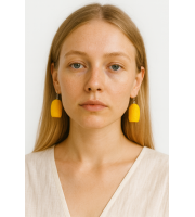 Handmade Yellow Boho Earrings from Silkworm Cocoons | Eco Jewelry with Silver Hooks