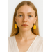 Handmade Yellow Boho Earrings from Silkworm Cocoons | SilverBuds