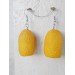 Handmade Yellow Boho Earrings from Silkworm Cocoons | SilverBuds