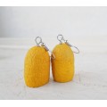 Handmade Yellow Boho Earrings from Silkworm Cocoons | SilverBuds