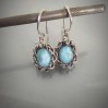 Silver Wire wrap earrings with larimar
