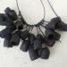 Black Necklace gothic style Silk necklace boho style silkworm cocoons Blackjewelry gift for wife gypsy necklace