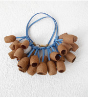 Brown silk necklace - Silkworm cocoons necklace