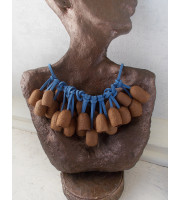 Brown silk necklace - Silkworm cocoons necklace