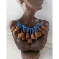 Brown silk necklace - Silkworm cocoons necklace