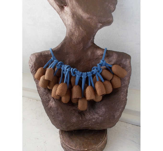 Brown silk necklace - Silkworm cocoons necklace