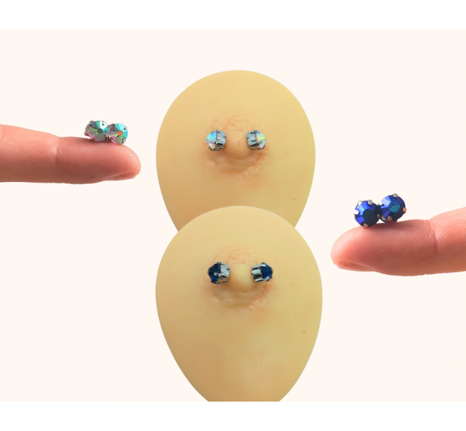 Fake nipple piercing  wih crystal