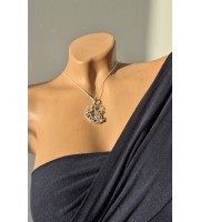 Silver Wire Wrapped Cat on Moon Pendant – Handmade Jewelry