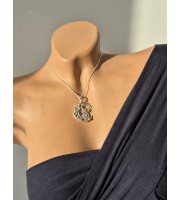 Silver Wire Wrapped Cat on Moon Pendant – Handmade Jewelry