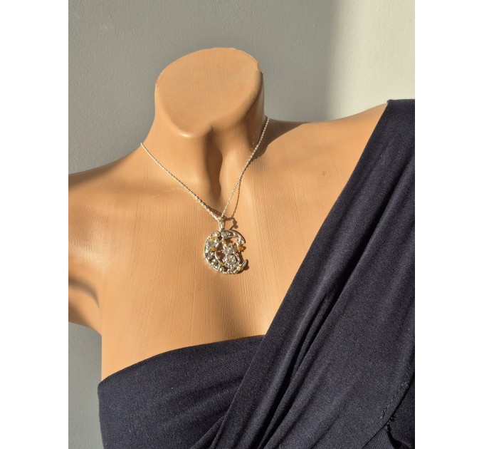 Handmade Silver Pendant – Cat on the Moon Design