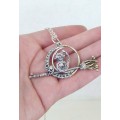 Wire wrapped Cat pendant - Sterling silver and brass